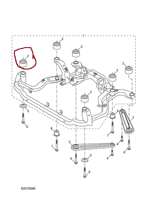 Сайлентблок переднього підрамника 30022933