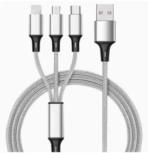 USB кабель зарядки 3в1 Type C iPhone Lightning Microusb 2.4 А