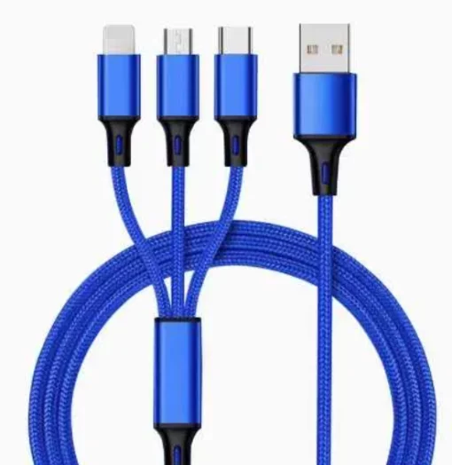 USB кабель зарядки 3в1 Type C iPhone Lightning Microusb 2.4 А